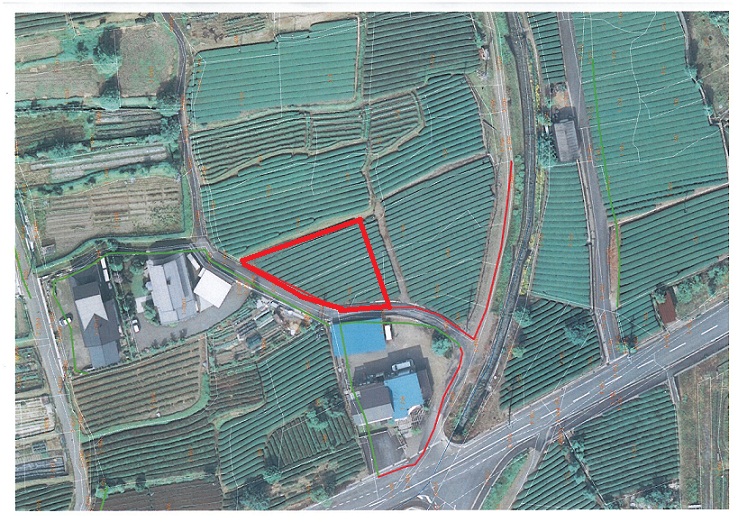 霞間ヶ渓公園、総合体育館　徒歩３分内の高台の土地